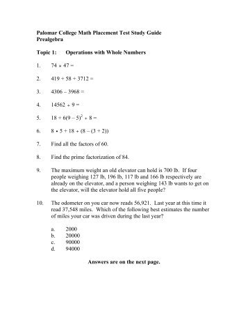 ucf math placement test study guide
